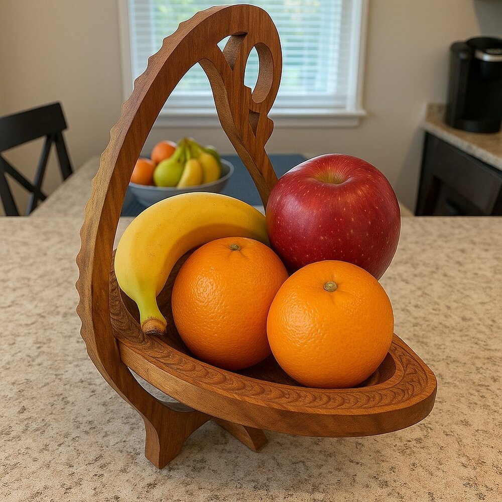 🌿 Hand-Carved Wooden Collapsible Basket – Unique Artisan Decor 🌿 - Picture 2 of 5